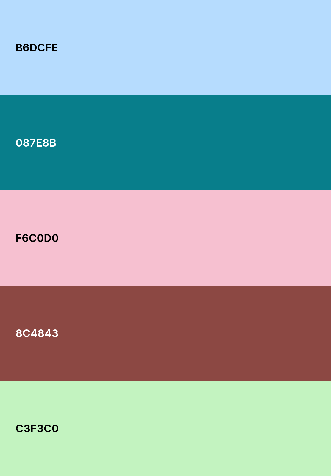Colour palette catalog